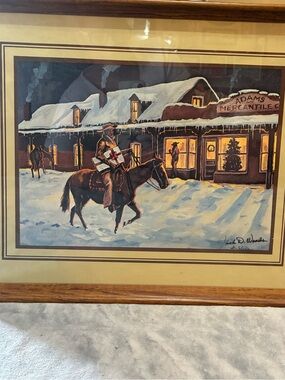 Winter Mail Carrier Horse Painting reproduction Home Art 20x16